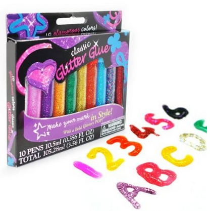 Elmer's 3D Washable Glitter Glue Pens, Classic Rainbow, Pack of 10 Pens - Great For Making Slime，  $2.00