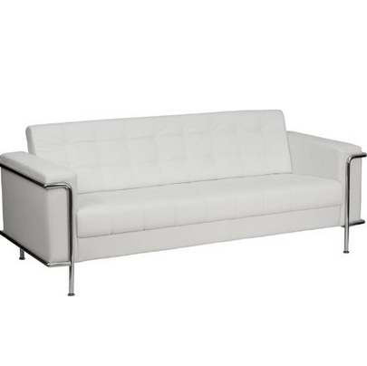 Flash Furniture ZB-LESLEY-8090-SOFA-WH-GG Hercules Lesley Series Contemporary White Leather Sofa with Encasing Frame，$572.85 