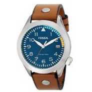 Fossil Men's AM4554 The Aeroflite Three-Hand Date Leather Watch - Tan，$66.99 & FREE Shipping