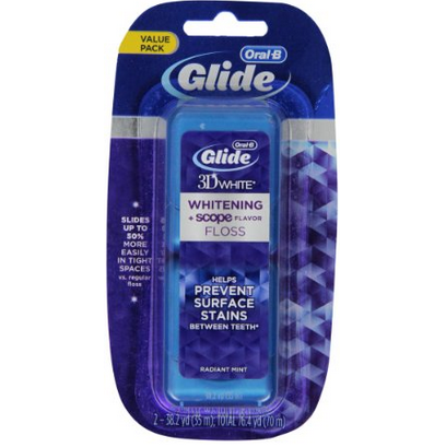 史低价！Oral-b Glide 3d美白薄荷味牙线，两包装，原价$7.00，现点击coupon后仅售$2.99， 免运费