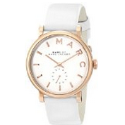 Marc by Marc Jacobs Women's MBM1283 Baker Rose-Tone Stainless Steel Watch with White Leather Band，$146.25 & FREE Shipping