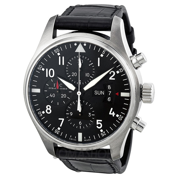 IWC Pilot Black Dial Chronograph Automatic Mens Watch  ITEM CODE: IWC-WATCH-IW377701, only $3845.00, free shipping after using coupon code