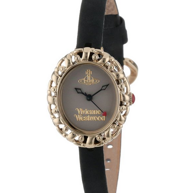Vivienne Westwood Women's VV005SMBK Rococo Swiss Quartz Black Leather Strap Watch $138.99(40%off) 