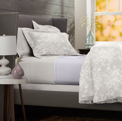 Pinzon Lightweight Cotton Flannel Duvet Cover - Full/Queen, Floral Grey $36.99 & FREE Shipping