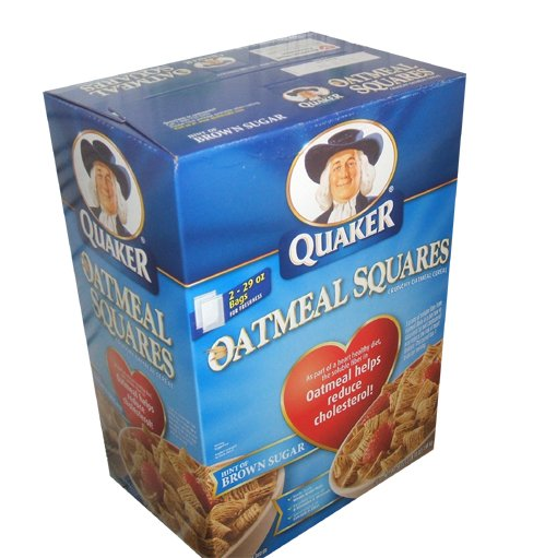 Quaker Oatmeal Squares Crunchy Oatmeal Cereal 58 Ounce Value Box for $15.97 