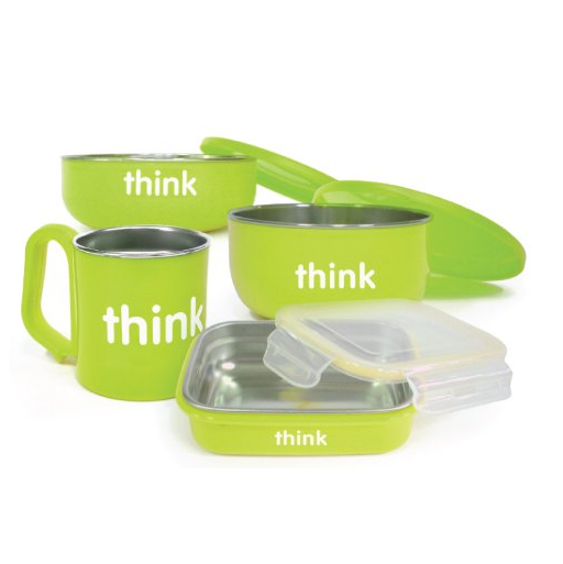 Thinkbaby Stainless Steel BPA Free Feeding Set (Green) $35.99