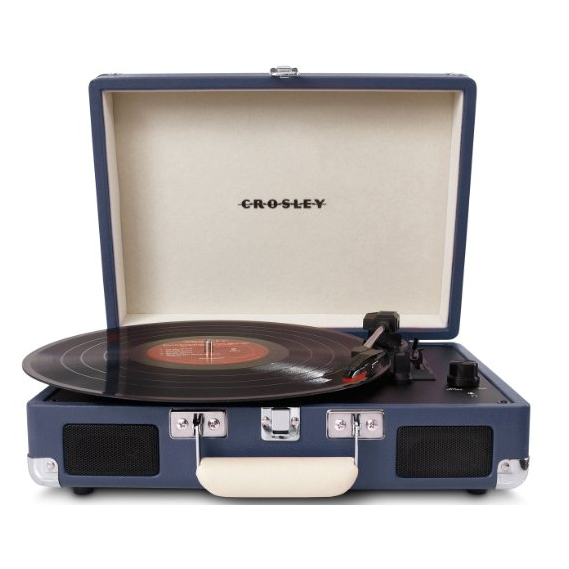 时尚与复古结合 Crosley CR8005A-GR 便携黑胶唱片机 现价$70.65 包邮 