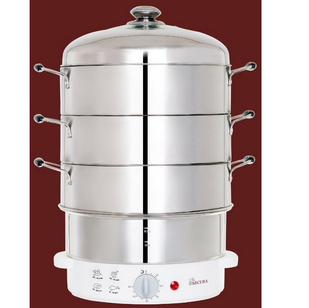 Secura 3-Tier 6-Quart Stainless Steel Electric Food Steamer, w/ Steam360 technology S-324 for$69.99 free shipping