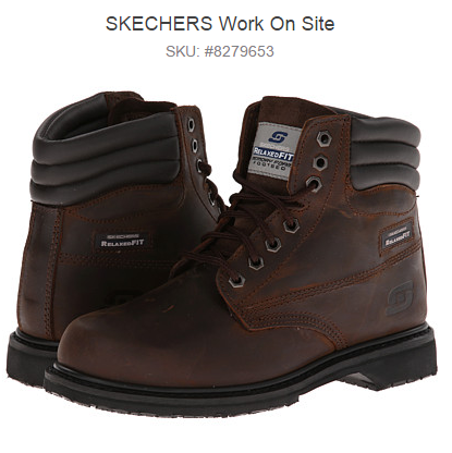 斯凱奇SKECHERS Work On Site男性帥氣全皮工裝靴 原價$95 現價$33.25 免郵費