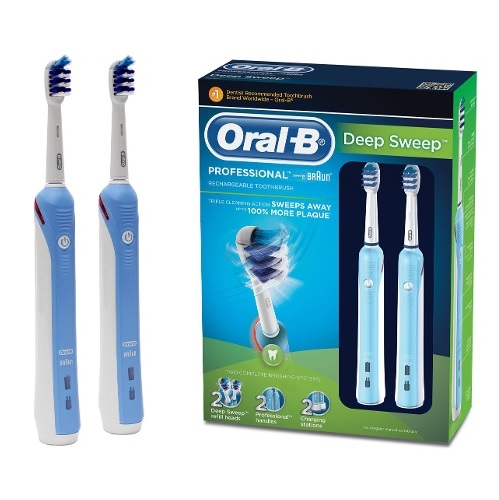 Groupon：Oral-B Professional Deep Sweep 充電式電動牙刷，2隻裝，原價$99.99，現僅售$79.99，免運費