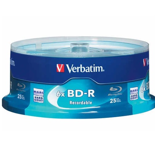 Verbatim 25 GB 6x Blu-ray Single Layer Recordable Disc BD-R, 25-Disc Spindle 97457, only $21.00 