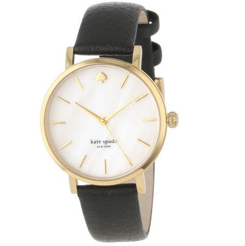 kate spade new york Women's 1YRU0010 Classic Metro Watch with Black Leather Strap,only $148.00, free shipping