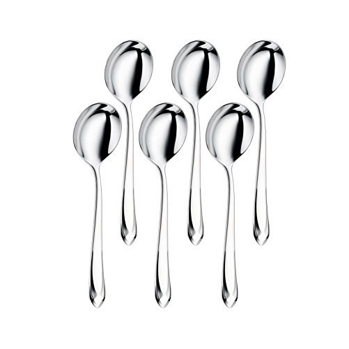 WMF Juwel Round Soup Spoons, Silver, Set of 6, only $18.31