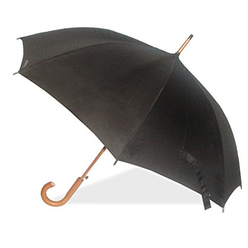 London Fog 伦敦雾 纯色木质弯柄伞，原价$40.00，现仅售 $24.99 