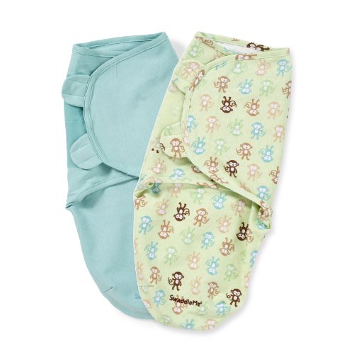 Summer Infant 2 Count Swaddleme Blanket, Monkey Fun, Small, only $12.95