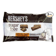 Hershey's 好时 无糖牛奶和焦糖夹心巧克力 3袋装 仅售$15.92 免邮费
