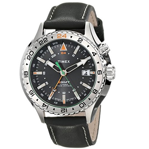 Timex Men's T2P452DH Intelligent Quartz 3-GMT Analog Display Analog Quartz Black Watch, only $65.09, free shipping after using coupon code 