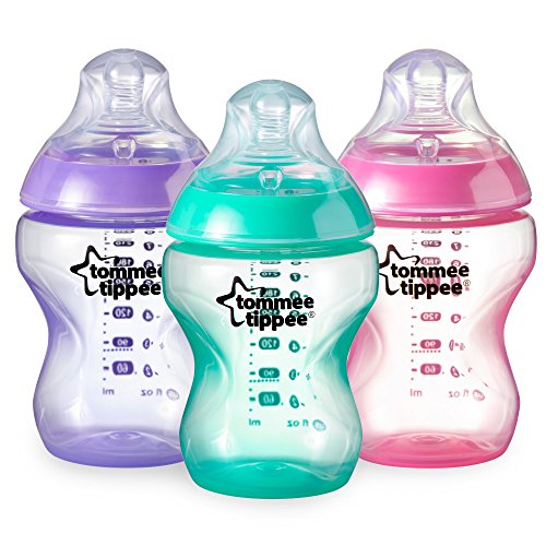 超贊！Tommee Tippee湯美天地 母乳自然防脹氣奶瓶，彩色3件套，9oz，原價$23.99，現僅售$15.99 