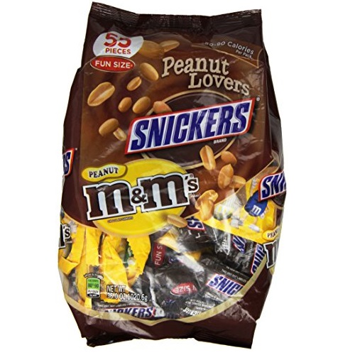 Fun Size Peanut Lovers Variety Pack (M&M's and Snickers), 55-Piece, 36-Ounce, only $5.13, free shipping after using SS