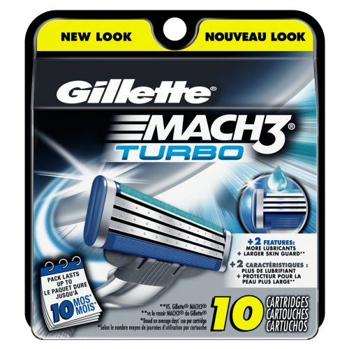 Gillette吉列Mach3 Turbo 风速3 剃须刀刀片，10片装，原价$30.21，现仅售$14.30，免运费
