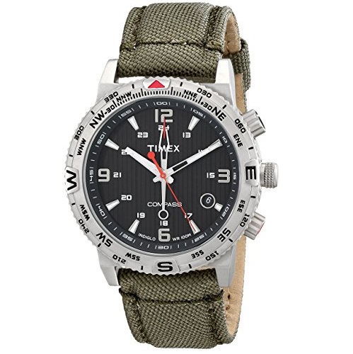 Timex Men's T2P286 Intelligent Quartz Adventure Series Compass Olive Nylon Canvas Strap, only $54.81, free shipping after using coupon code 