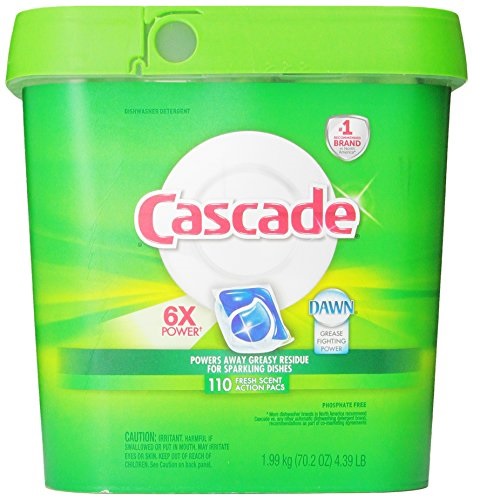 史低價！Cascade ActionPacs 清新香型洗碗機用清潔粉球，110個裝，原價$21.29，現僅售$17.19，免運費
