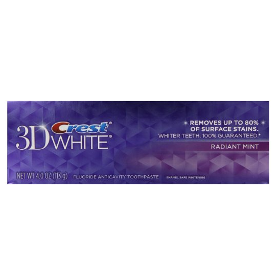 Crest 3d White Radiant Mint Flavor Whitening Toothpaste 4 oz., 6 Count for $15.93