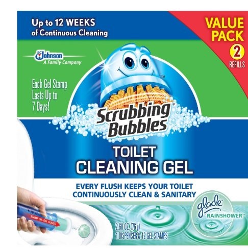 Scrubbing Bubbles 厕所泡沫凝胶, 1个工具棒带12个清洁头，原价$10.73，现仅售$6.35，免运费