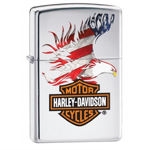超贊！回國特色好禮！Zippo芝寶 Harley-Davidson 哈雷美國國旗 打火機，原價$30.95，現僅售$18.75