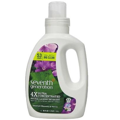 Seventh Generation Liquid Laundry 4x, Geranium Blossom and Vanilla, 2 Count, 80 Fl Oz Total $12.45, free shipping after clipping coupon and using SS