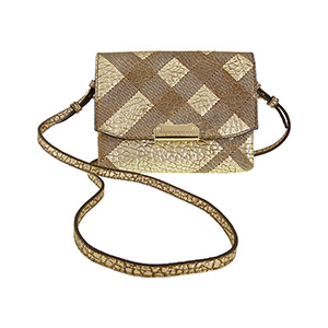 Burberry Langley Check-Embossed Leather Shoulder Bag - Metallic, only $379.00, free shipping