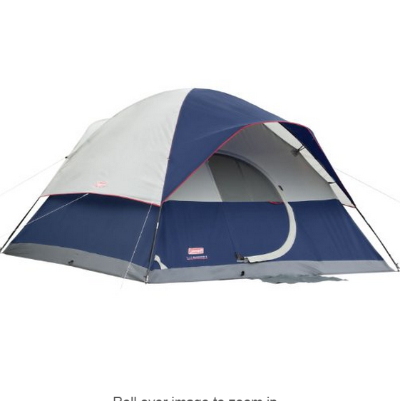 白菜！史低！带灯的帐篷！Coleman Elite Sundome 12'x10' 6人帐篷，带LED灯光系统，原价$210.99，现仅$49.99 免运费！