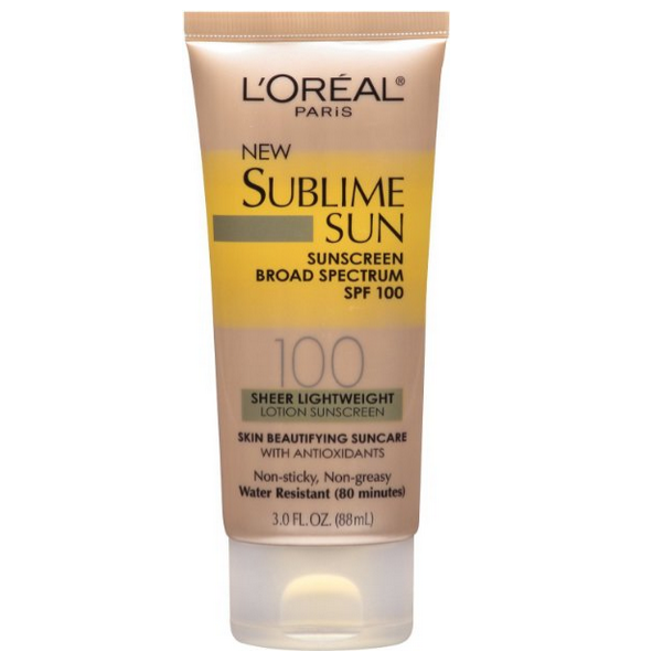 L'Oreal Paris Sublime Sun Advanced Sunscreen SPF 100 Lotion, 3.0 Ounce，$11.00 & FREE Shipping