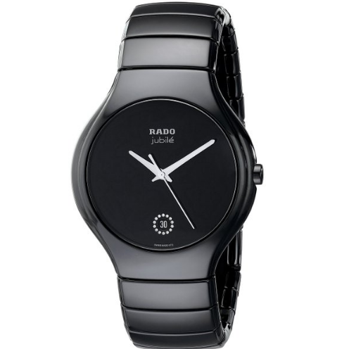 Rado Men's R27653722 True Jubile Analog Display Swiss Quartz Black Watch，$640.00 & FREE Shipping