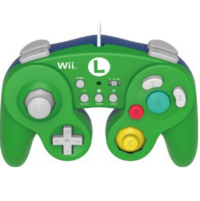 史低！HORI Wii U专用带涡轮游戏手柄，(Luigi Version)，原价$24.99，现仅$16.56!