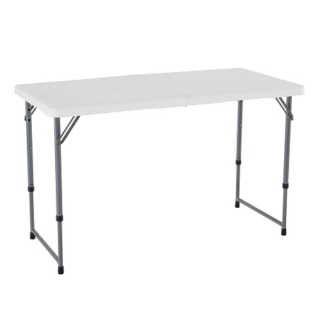 Lifetime 4' Fold-In-Half Adjustable Table, White Granite, ONLY $29.70