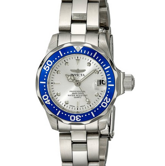 Invicta Women's 14125 Pro Diver Silver Dial Stainless Steel Watch $43.91(91%off)