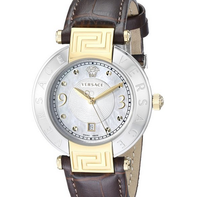Versace Women's 68Q79D498 S497 New Reve Two-Tone Watch with Brown Leather Band $837