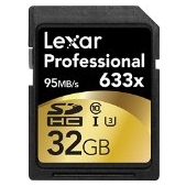 史低价！Lexar雷克沙Professional 633x 32GB SD存储卡（U3）$12.95 