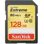 SanDisk Extreme 128GB U3/UHS-I SDXC with 4K Ultra HD, up to 80MB/s Read; 60MB/s Write- SDSDXN-128G-G46 [Newest Version] $39.04
