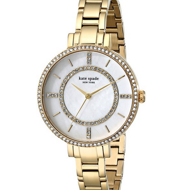 kate spade new york Women's 1YRU0692 Gramercy Gold-Tone Stainless Steel Watch with Link Bracelet $165
