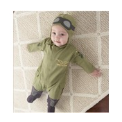 超萌，史低價！Baby Aspen 寶寶飛行員連體衣服套裝，原價$28.00，現僅售$14.96