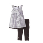 Calvin Klein Little Girls' Black White Tunic with Black Legging Set $15.50 