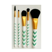 Makeup Brush Set. 5pc Mint Chevron Professional Cosmetic Brushes Set$11.08 