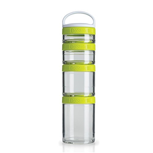BlenderBottle GoStak Twist n' Lock Storage Jars, 4-Piece Starter Pak, Green, only $8.61