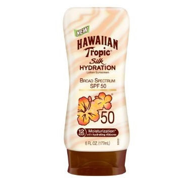 HAWAIIAN Tropic 夏威夷輕爽絲滑防晒保濕乳，SPF50，6oz，原價$9.99，現僅售 $6.64，免運費