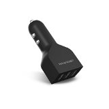 RAVPower 36W/7.2A 3-Port USB Rapid Car Charger iSmart (Black) for $8.99