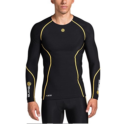 SKINS Men's A200 Thermal Long Sleeve Compression Top with Round Neck, only $38.50, free shipping