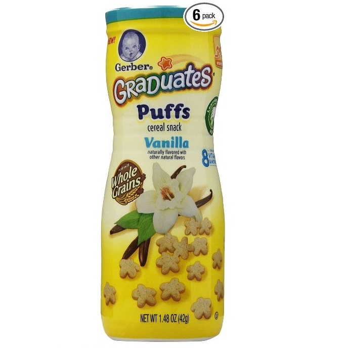 Gerber Graduates Puffs, Vanilla, 1.48-Ounce (Pack of 6), only $6.78, free shipping