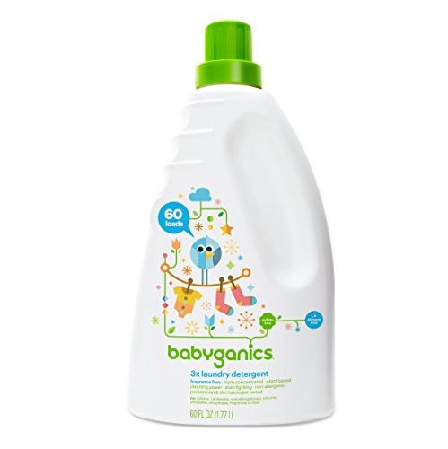 Babyganics 3X Baby Laundry Detergent, Fragrance Free, 60 Fluid Ounce, only $9.26 free shipping after clipping coupon and using SS